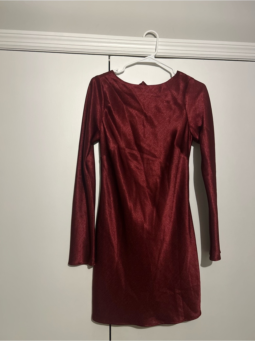 Abercrombie & Fitch Metallic Burgundy Mini Dress